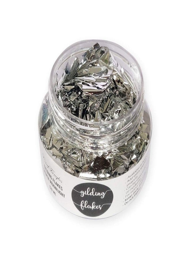 CrafTangles Gilding Flakes (120 ml) - Silver Moonlight, for Resin, Gilding, high Shine, Does not darken, Works with Gilding glues - Image 2